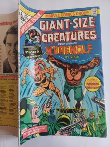 Giant-Size Creatures #1 - 1st Tigra - KEY - Werewolf by Night - 1974 - FN