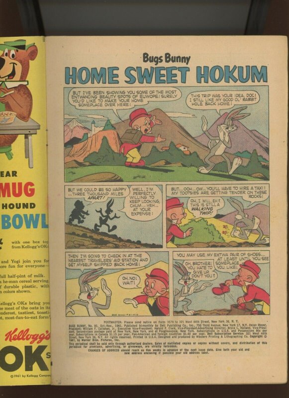 (1961) Bugs Bunny #81: SILVER AGE! (6.0)