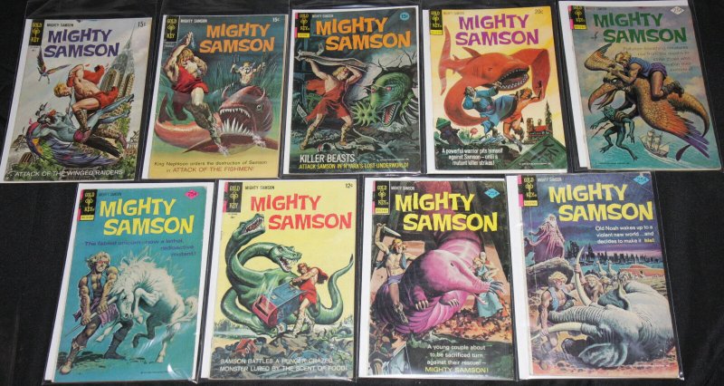 Dell/Gold Key Gold-Bronze TARZAN DAGGAR MIGHTY SAMPSOM 63pc Comic Lot Grade FN+ 