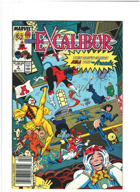 Excalibur #5 VF 8.0 Newsstand Marvel Comics 1988 Alan Davis & Chris Claremont