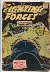 OUR FIGHTING FORCES #23-1957-DC-SILVER AGE-JOE KUBERT-P-51 MUSTANG-fr