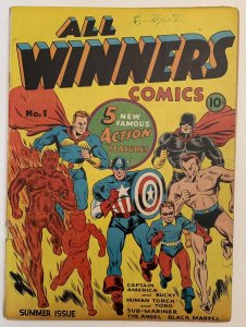 (1941) ALL WINNERS COMICS #1 Stan Lee Text Story! 1st Squad! Golden Age Classic!