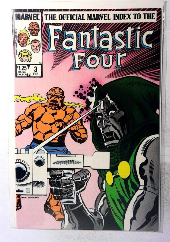 Official Marvel Index to Fantastic Four #3 1986 Marvel Human Torch Comic