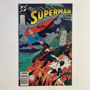 Superman 23 1988 Signed by Mike Mignola Newsstand DC Comics VF very fine 8.0