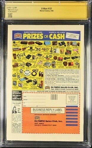 X-Men #137 1980 Marvel Comics CGC 9.6 JSA Signed Chris Claremont White Pages