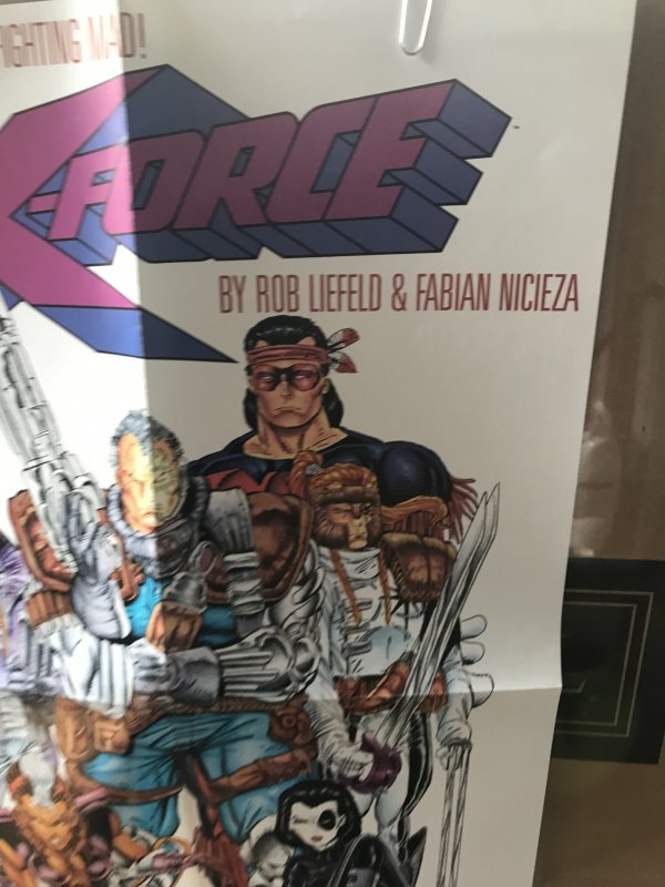 X-FORCE Mutant Genesis Promo Poster; Marvel 1991 NM 14” x 24”, Rob Liefeld art