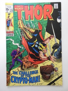 Thor #174 (1970) Challenge of The Crypto-Man! Beautiful VF- Condition!