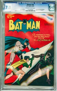 Batman #42 (1947) CGC 7.0! small crack bottom right of slab