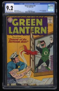 Green Lantern #23 CGC NM- 9.2 Off White to White 1st Appearance Tattooed Man!