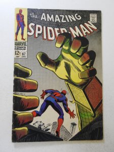 The Amazing Spider-Man #67 (1968) VG Condition tape on fc