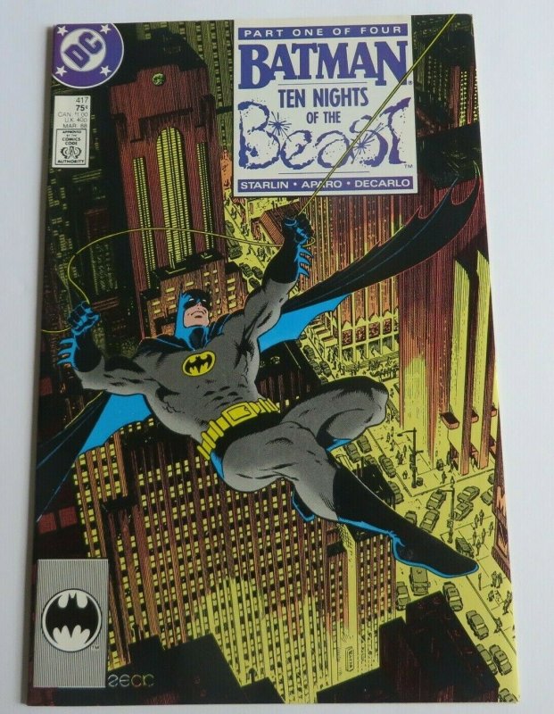 Batman Ten Nights Of The Beast #417-420 Complete Set VF+ DC Starlin Aparo 1988