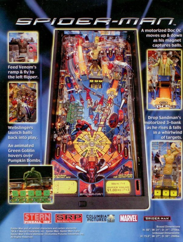 Spider-Man Pinball Flyer Original Marvel 2008 NOS Venom Superheros Art Print