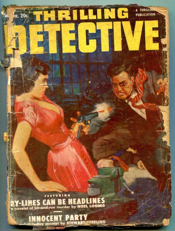 Thrilling Detective Pulp April 1951- Noel Loomis- Stewart Sterling reading copy