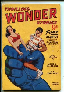 THRILLING WONDER STORIES-1950'S-LEINSTER-VAN VOGT-J D MACDONALD-BRITISH-vg/fn