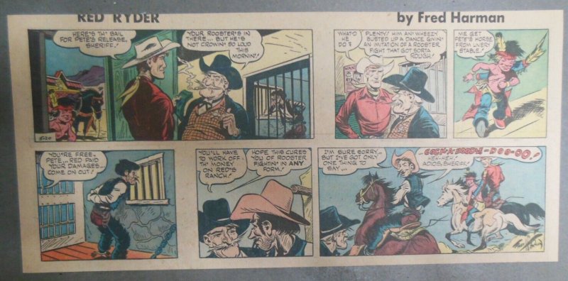 Red Ryder Sunday Page by Fred Harman from 5/20/1956 Third Page Size ! Western