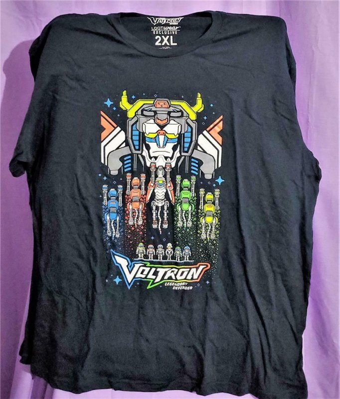 Loot Crate Exclusive VOLTRON LEGENDARY DEFENDER 8 Bit T-Shirt 2XL (Loot Crate)!