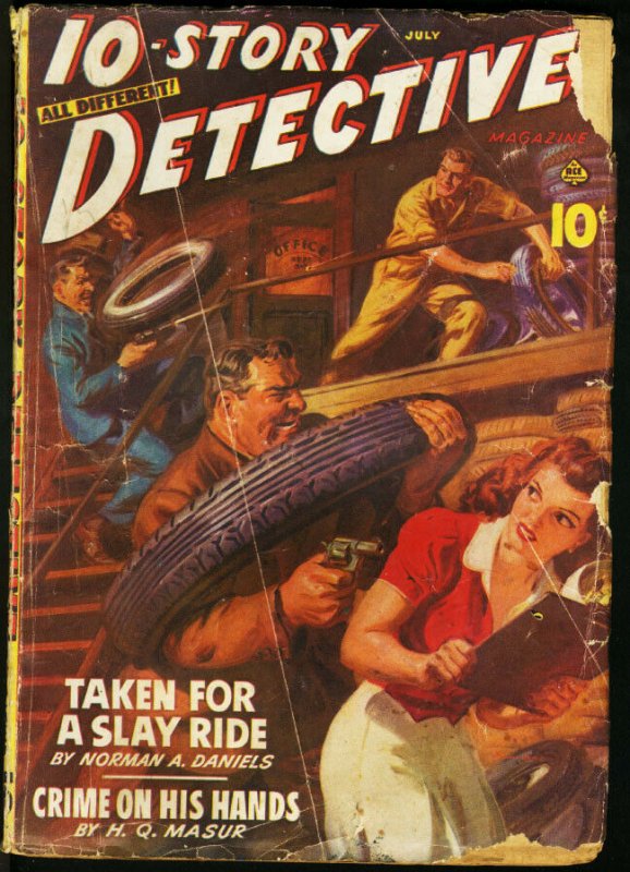 10-Story Detective Pulp July 1942-SAUNDERS cover G/VG