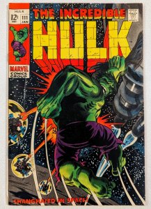 Incredible Hulk #111 (1969) VG/FN 5.0 1st Appearance of Galaxy Master Minor Key