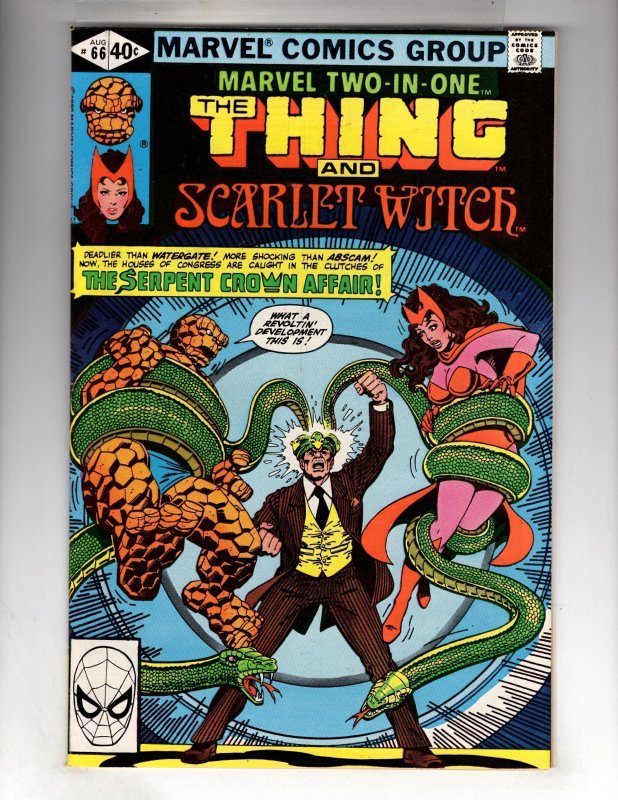 Marvel Two-in-One #66 (1980) THING & THE SCARLET WITCH!   [•ID#131]