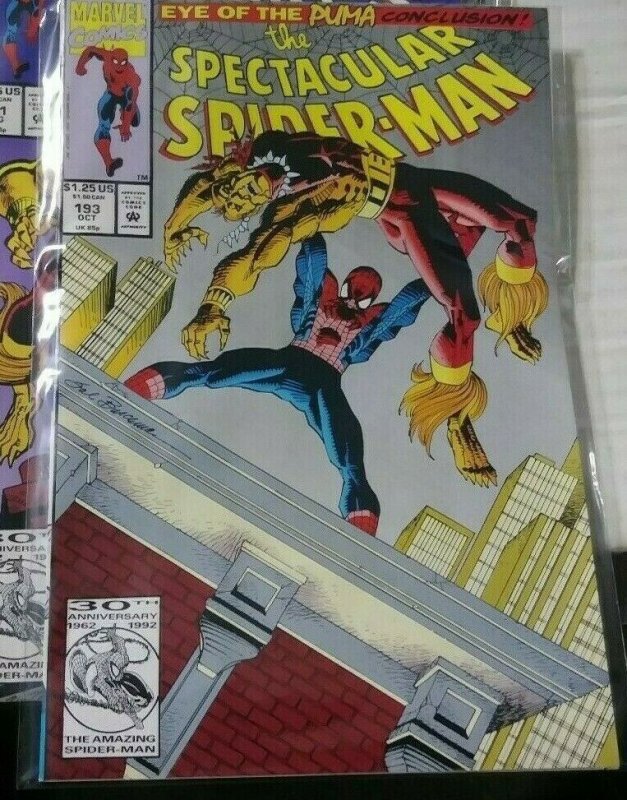 SPECTACULAR  SPIDER-MAN # 193 1992 MARVEL eye of the puma pt 3 