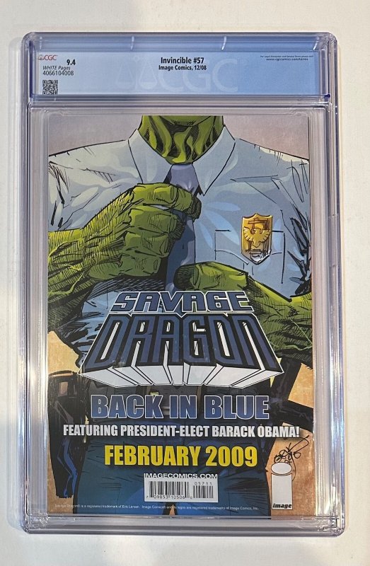 (2008) Robert Kirkman INVINCIBLE #57 CGC 9.4 WP! ASTOUNDING WOLF-MAN!