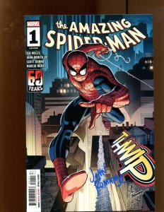 Amazing Spiderman #1 - TWO PIECE SET/FULLY SIGNED BY JOHN ROMITA JR ! (9.2) 2022