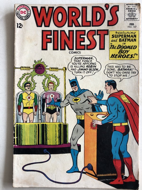 Worlds Finest 147, VG, bottom staple detached