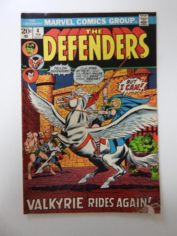 The Defenders #4 (1973) VG condition moisture damage