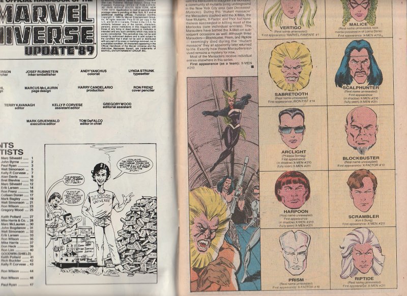 Official Hand book to The Marvel Universe Update ’89 # 5