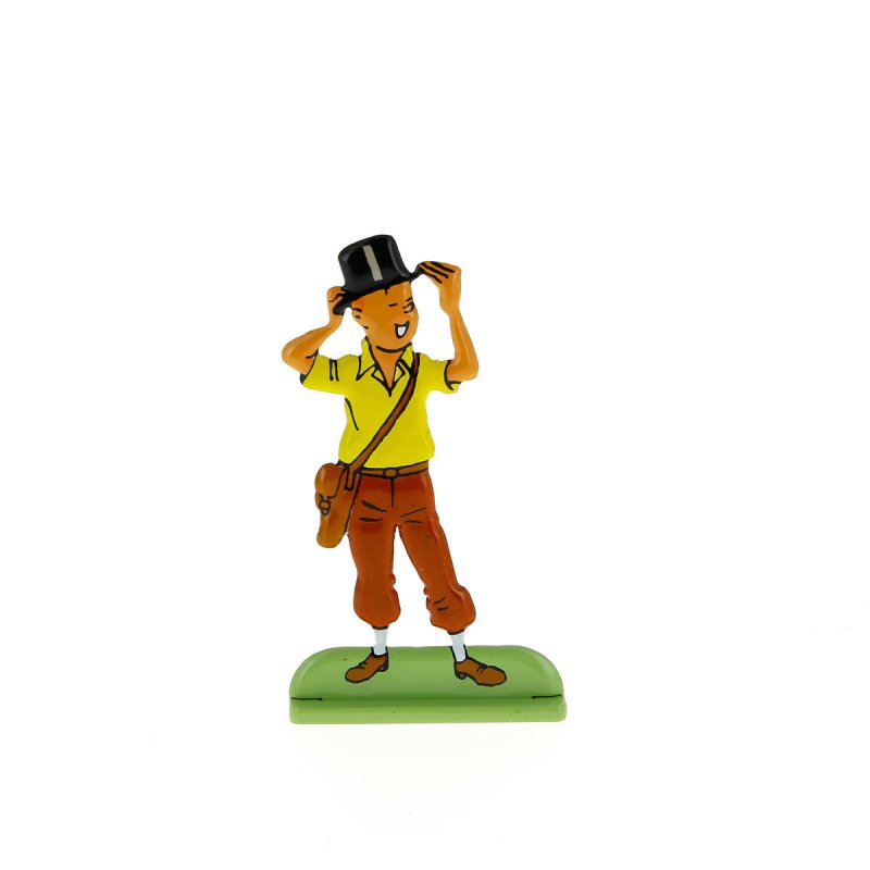 Silueta metalica Tintin con sombrero en 'los cigarros del faraon' (...