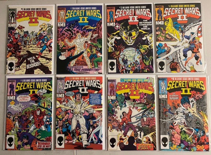 Secret Wars II (2) set #1-9 Direct Marvel (7.0 FN/VF) (1985 to 1986)