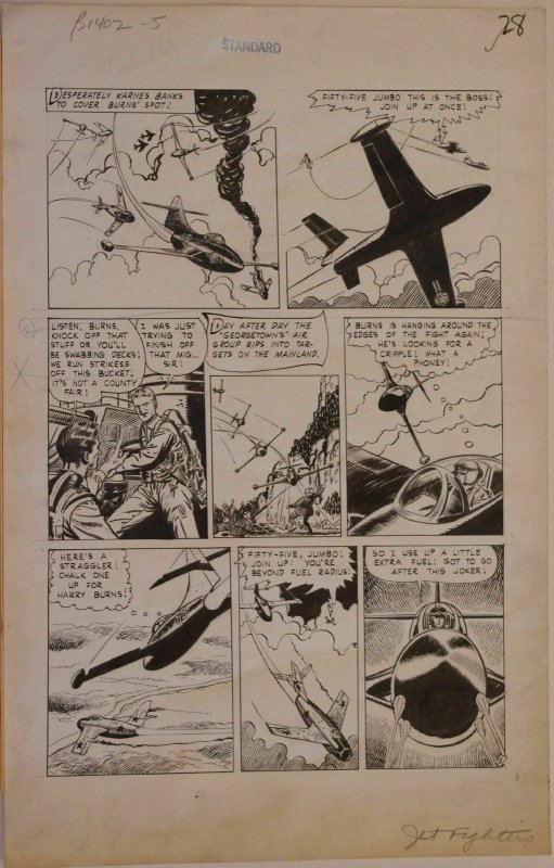 JOHN CELARDO original art, JET FIGHTERS #6, pgs 24-30, 1952, 7 pgs, Blue Angels