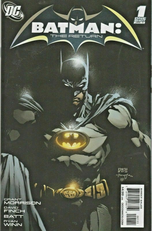 BATMAN THE RETURN ONE-SHOT ALL THREE COVERS 1:25 VARIANT,FINCH COLR&SKETCH NM.