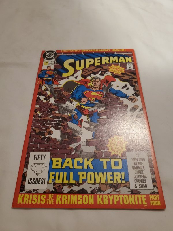 Superman 50 Near Mint- Cover by Jerry Ordway