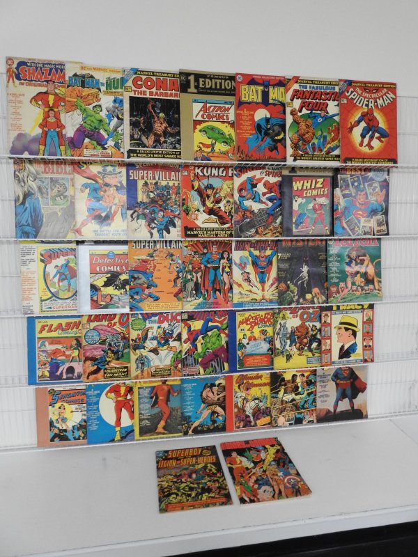 Huge Lot of Treasury Editions Marvel/DC Supes vs Ali, Spidey,  37 Treasuries!