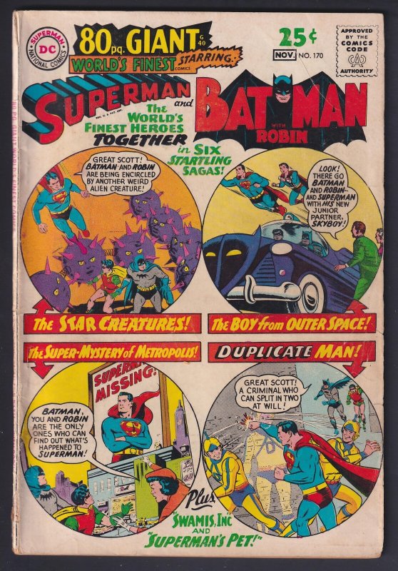 World's Finest 170 (1967) VG- Silver Age DC Comics