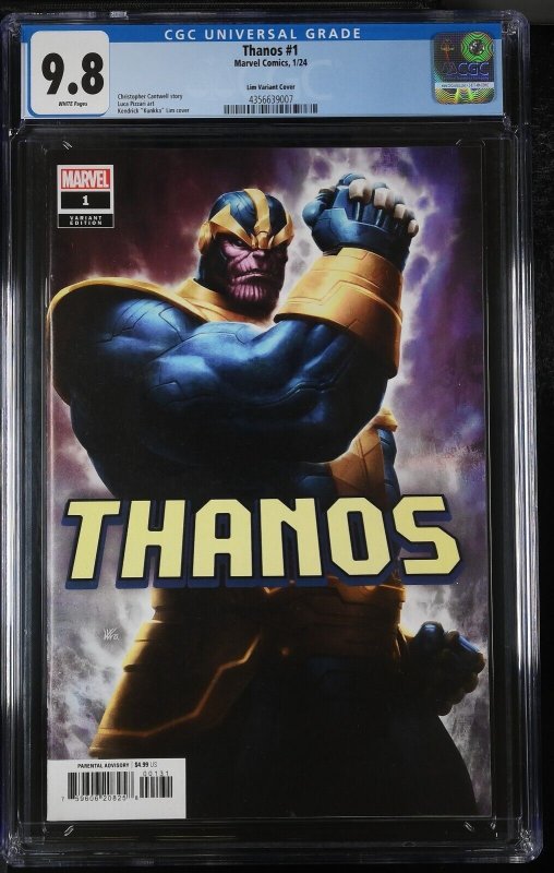 Thanos #1 CGC 9.8 Kendrick Kunkka Lim Variant Cover Marvel 2023 White Pages