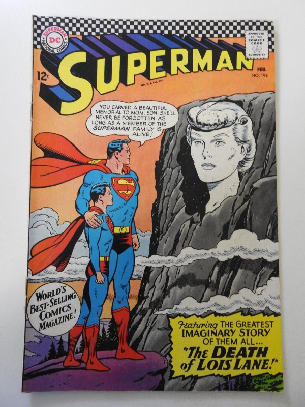 Superman #194 (1967) VG Condition see description