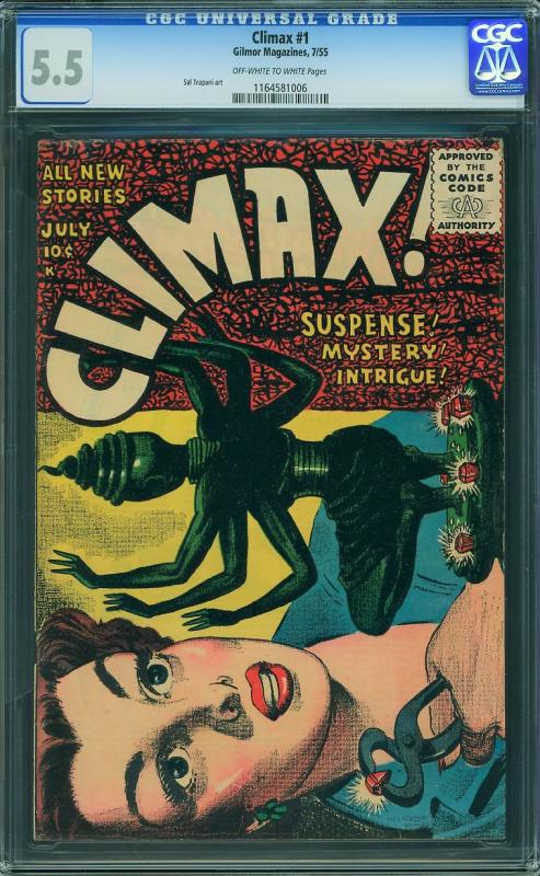 Climax #1 (Gilmore Mag, 1955) CGC 5.5 FN-