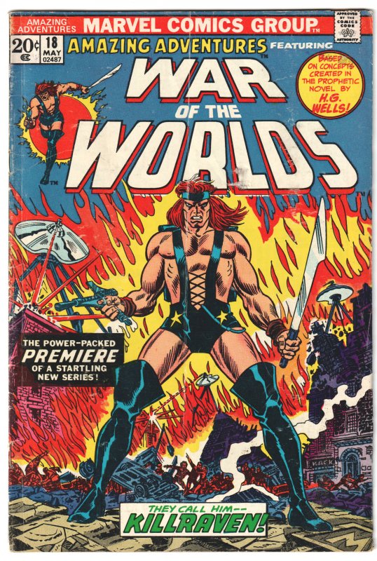 Amazing Adventures #18 (1973) 1st appearance Killraven! War of the Worlds!