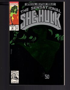 The Sensational She-Hulk #50 (1993) Embossed Green Foil Cover / ID#01