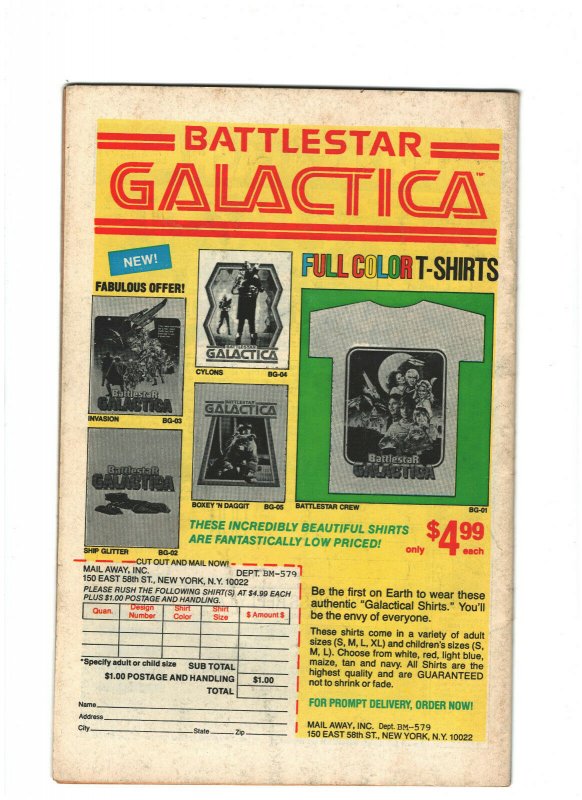 Battlestar Galactica #3 VG+ 4.5 Marvel Comics 1979 Bronze Age 