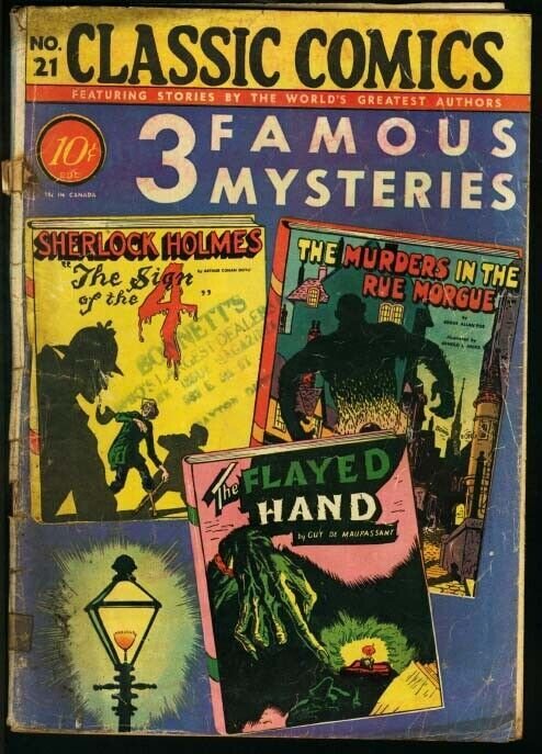 CLASSIC COMICS #21-3 FAMOUS MYSTERIES-HRN 21-fair/good FR/G