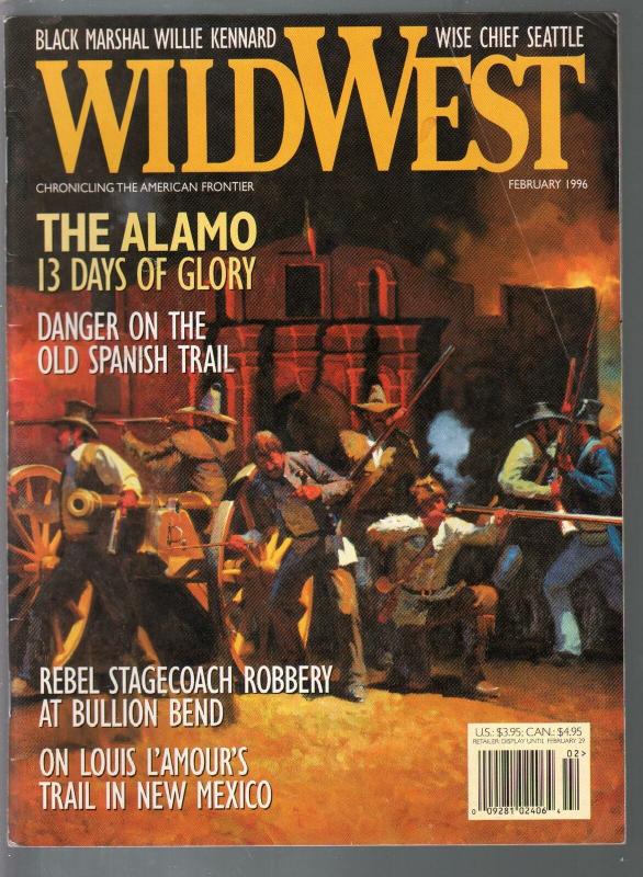 Wild West 2/1996-Dan Mieduch cover-Davy Crockett-Alamo-Louis L'Amour-VG