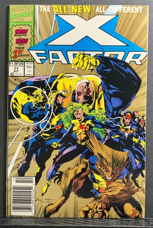 X-Factor #71 (1991) 1st Appearance New Team Lineup 2nd Printing (Gold) Newsstand