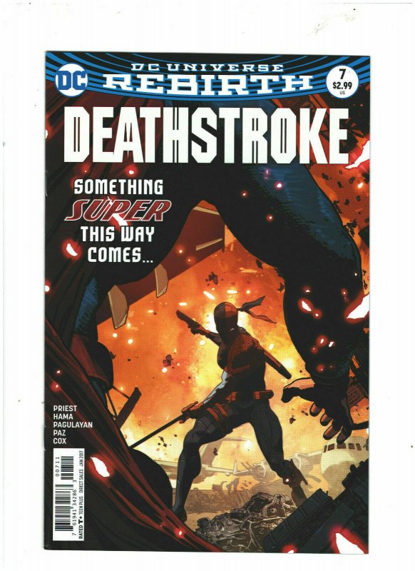 Deathstroke #7 VF/NM 9.0 DC Rebirth 2017 Aco Variant Larry Hama, vs. Superman