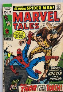 Marvel Tales #27 ORIGINAL Vintage 1970 Spider-Man Kraven Thor Human Torch