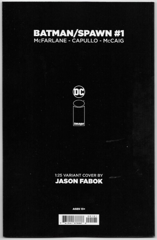 Batman Spawn #1 DC Comics 2022 Jason Fabok 1:25 Incentive Cover 