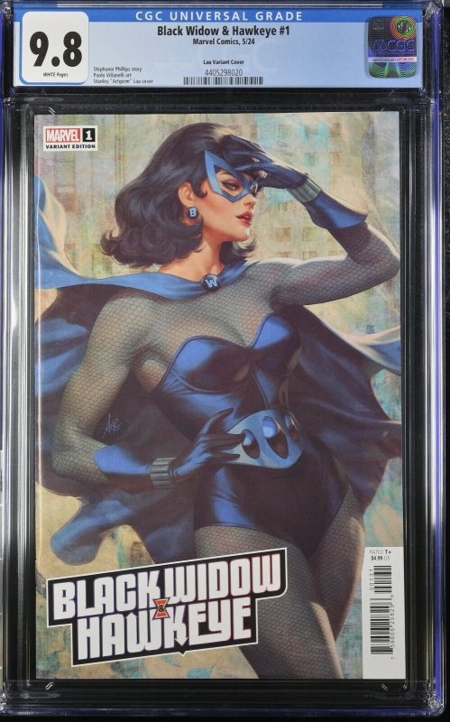 Black Widow & Hawkeye #1 CGC 9.8 Stanley Artgerm Lau Variant Cover Marvel 2024