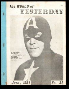 World of Yesterday #32 6/1981-Capt America-Dick Purcell-Otto Kruger-VG